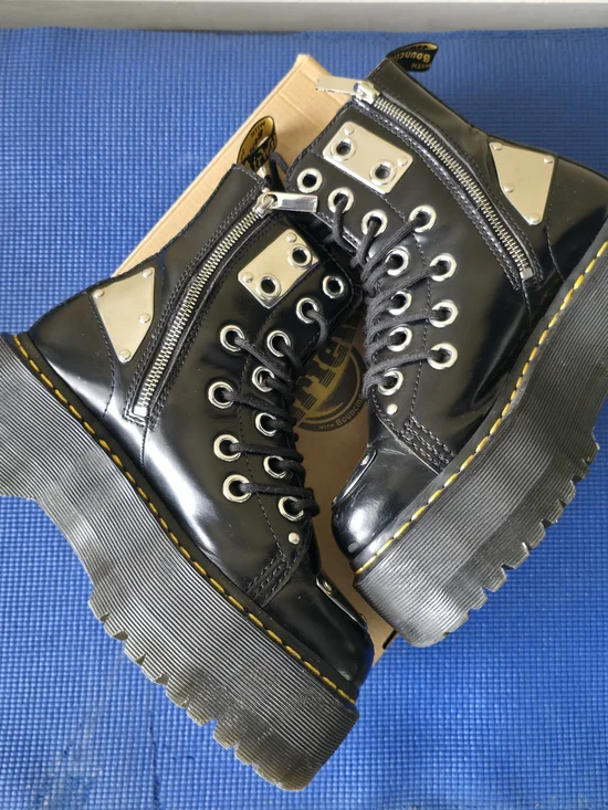 RARE Dr. Martens Black Leather Jadon Max Rebel Boots - Picture 3 of 9